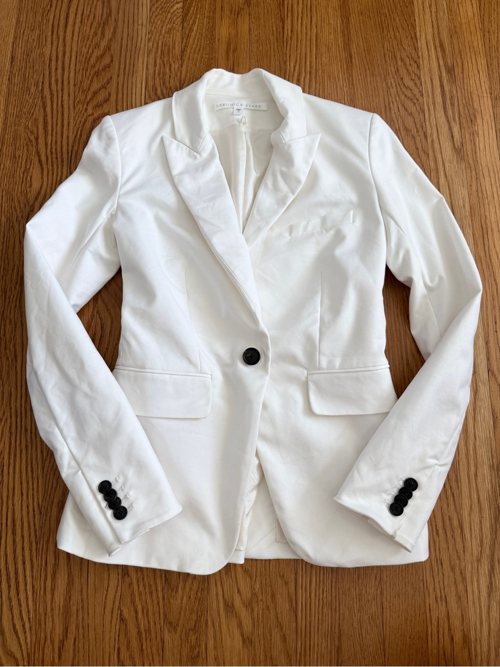Veronica Beard white chic business suit blazer jacket 0